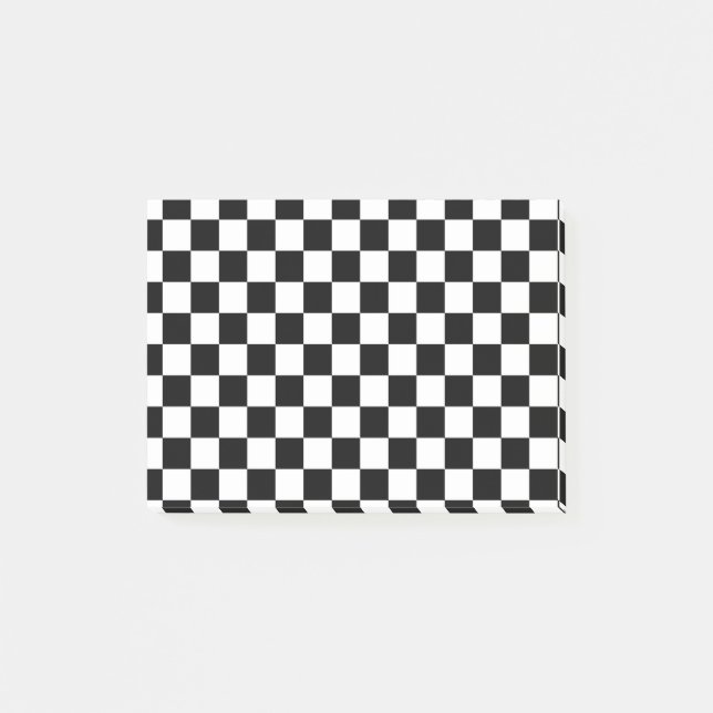 Schachspieler schwarz-weiß post-it klebezettel (Vorderseite)