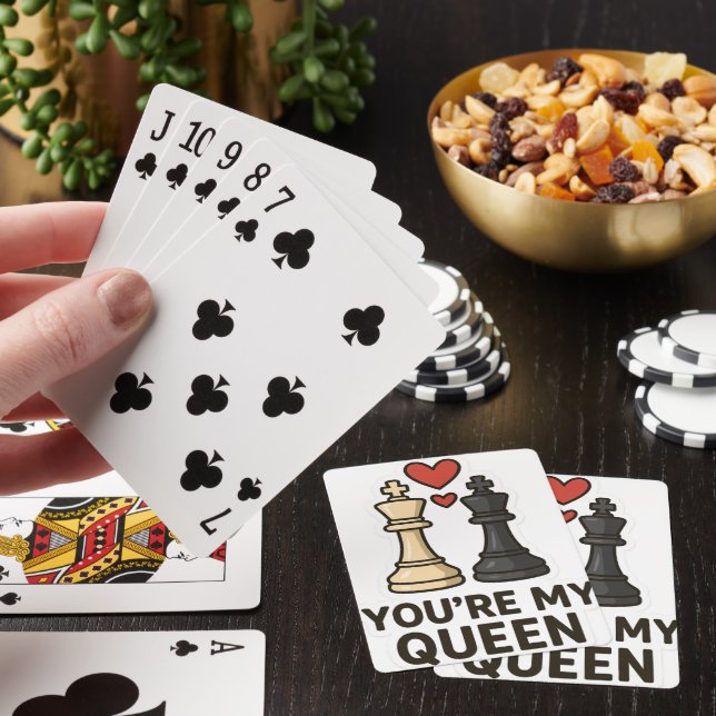 Schachsticker - Schwarz-Weiß-Liebe Spielkarten (In Situ)