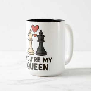 Schachsticker - Schwarz-Weiß-Liebe Zweifarbige Tasse