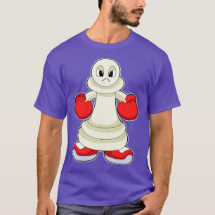 Schachstück als Boxer mit Boxhandschuhen befestigt T-Shirt