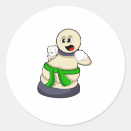 Schachstück am Schach befestigt Runder Aufkleber