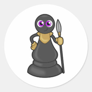Schachstück bei Schach mit Spear gepaart Runder Aufkleber
