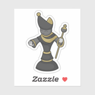 Schachstück Bischofsstab Schach Aufkleber