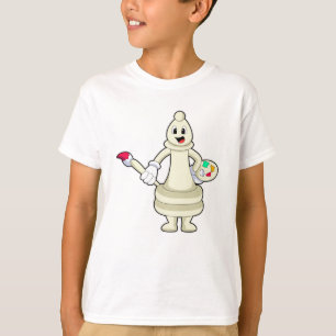 Schachstück Bishop als Maler mit Pinsel & Farbe T-Shirt