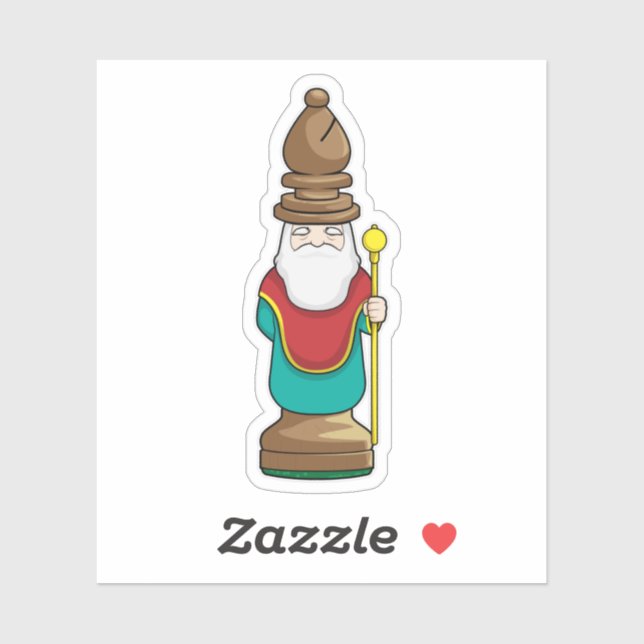 Schachstück Bishop Schach Aufkleber (Blatt)