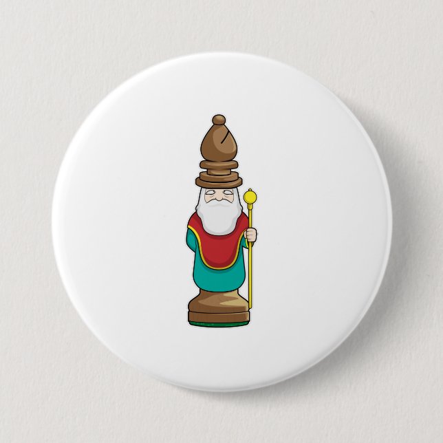 Schachstück Bishop Schach Button (Vorderseite)