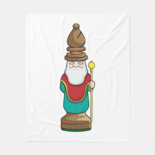 Schachstück Bishop Schach Fleecedecke