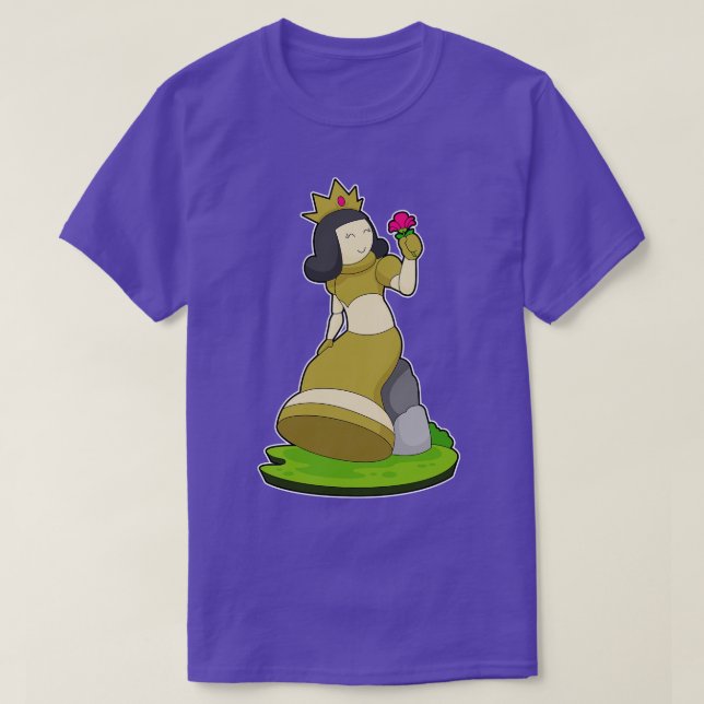 Schachstück Blume Schach T-Shirt (Design vorne)