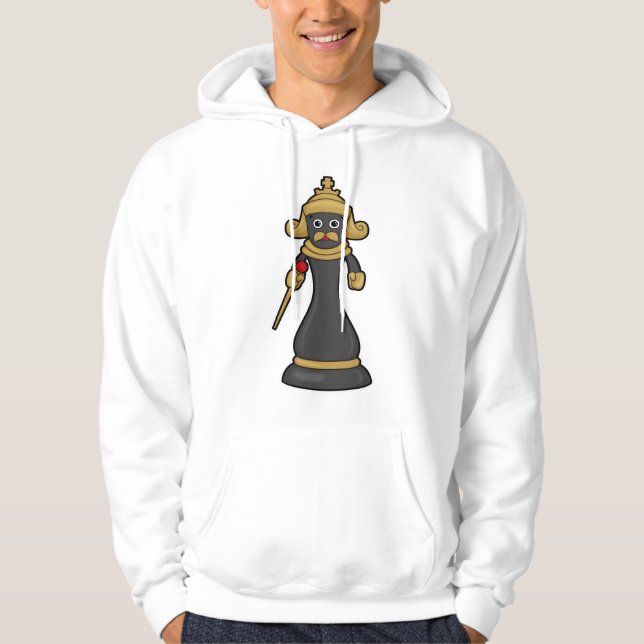Schachstück King at Schess mit Stab Hoodie (Vorderseite)