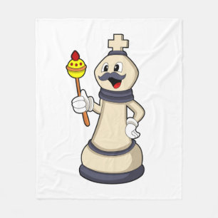 Schachstück King bei Schach.PNG Fleecedecke