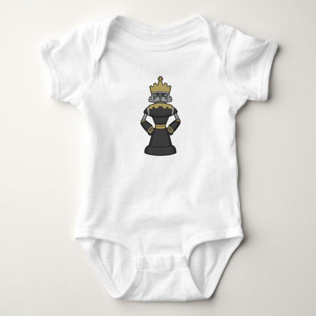 Schachstück King Crown Schach Baby Strampler (Vorderseite)
