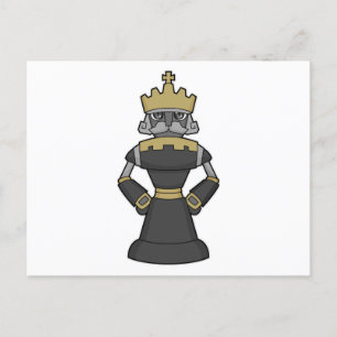 Schachstück King Crown Schach Postkarte