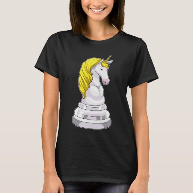Schachstück Knight Unicorn Schach T-Shirt (Vorderseite)