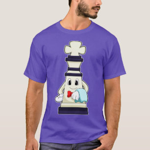 Schachstück König als Kellner mit Handtuch T-Shirt