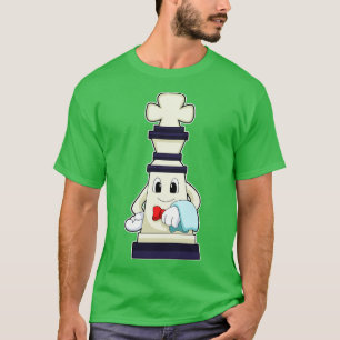 Schachstück König als Kellner mit Handtuch T-Shirt