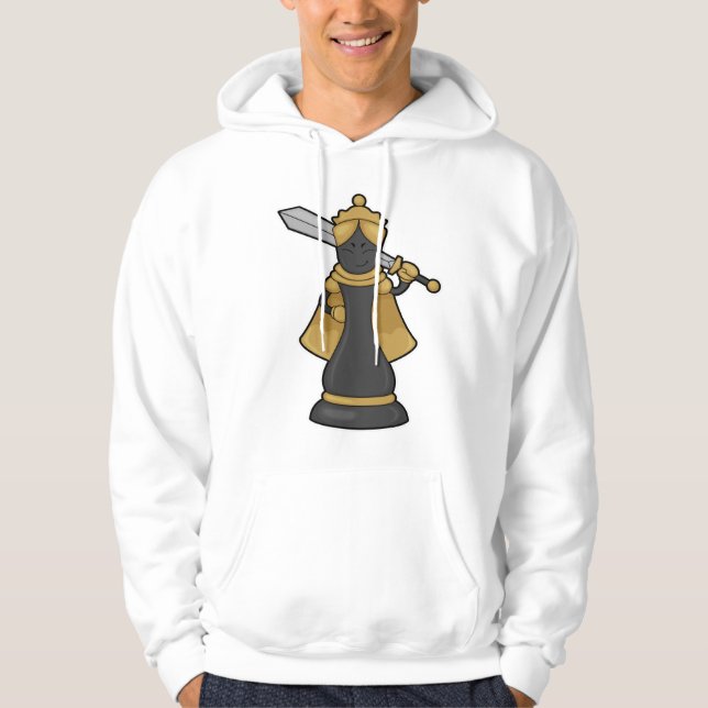 Schachstück Königin im Schach mit Schwert Hoodie (Vorderseite)