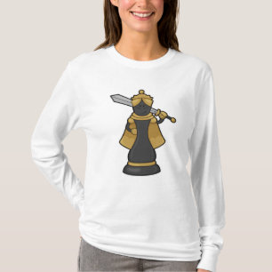 Schachstück Königin im Schach mit Schwert T-Shirt