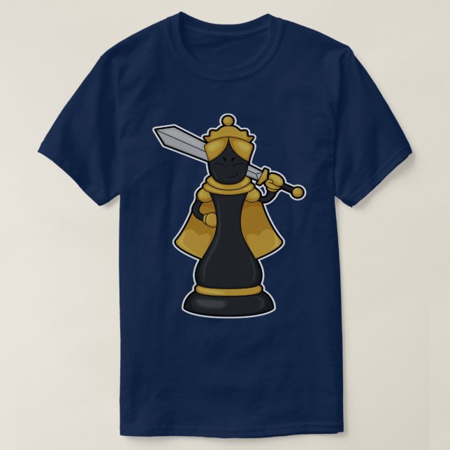 Schachstück mit Schwert T-Shirt (Design vorne)