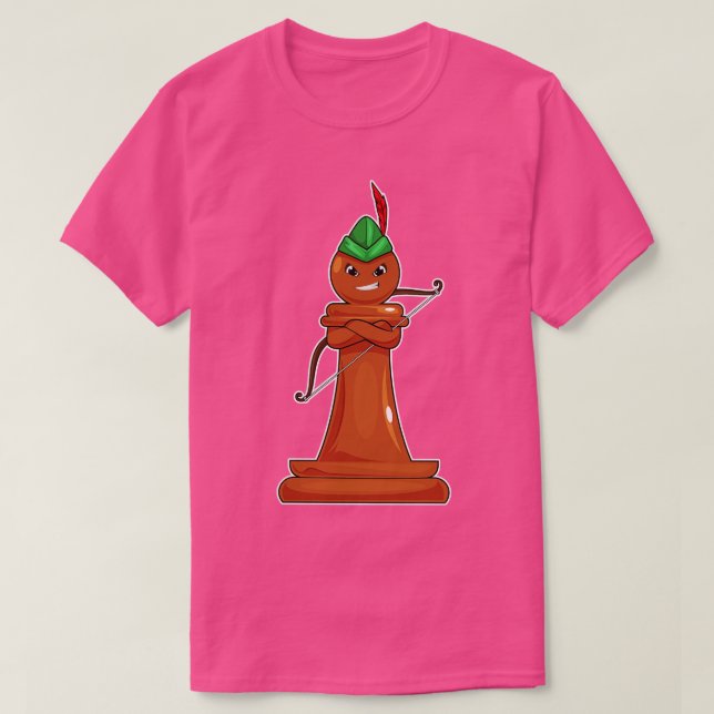 Schachstück Pawn Archer Schach T-Shirt (Design vorne)