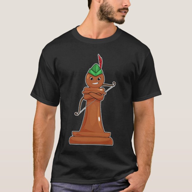 Schachstück Pawn Archer Schach T-Shirt (Vorderseite)
