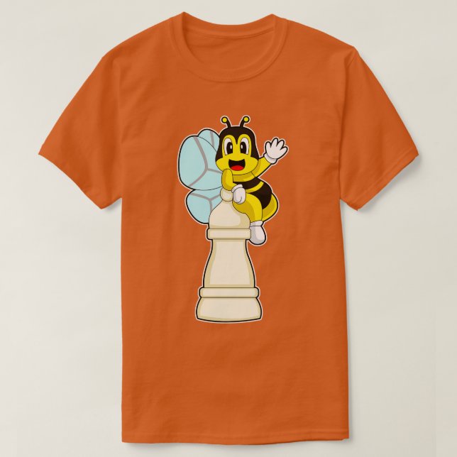 Schachstück Pawn Bee Schach T-Shirt (Design vorne)