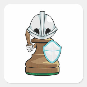 Schachstück Pawn Schach Quadratischer Aufkleber