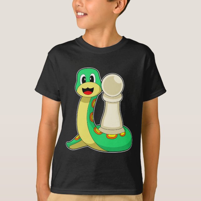 Schachstück Pawn Snake Schach T-Shirt (Vorderseite)