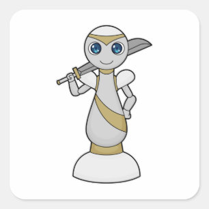 Schachstück Pawn Sword Schach Quadratischer Aufkleber