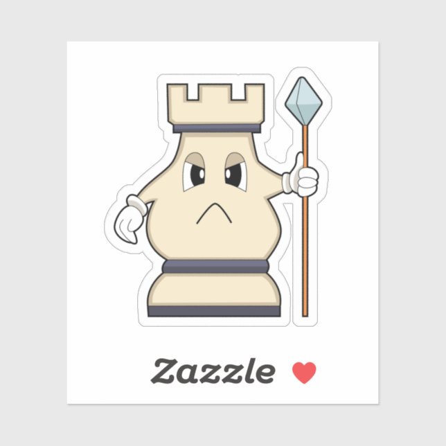 Schachstück Rook bei Schach.PNG Aufkleber (Blatt)