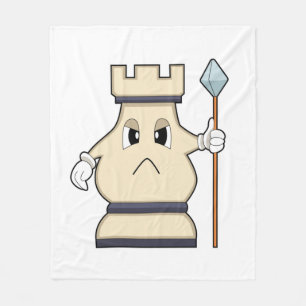 Schachstück Rook bei Schach.PNG Fleecedecke