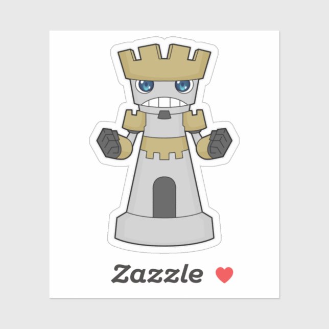 Schachstück Rook Schach Aufkleber (Blatt)