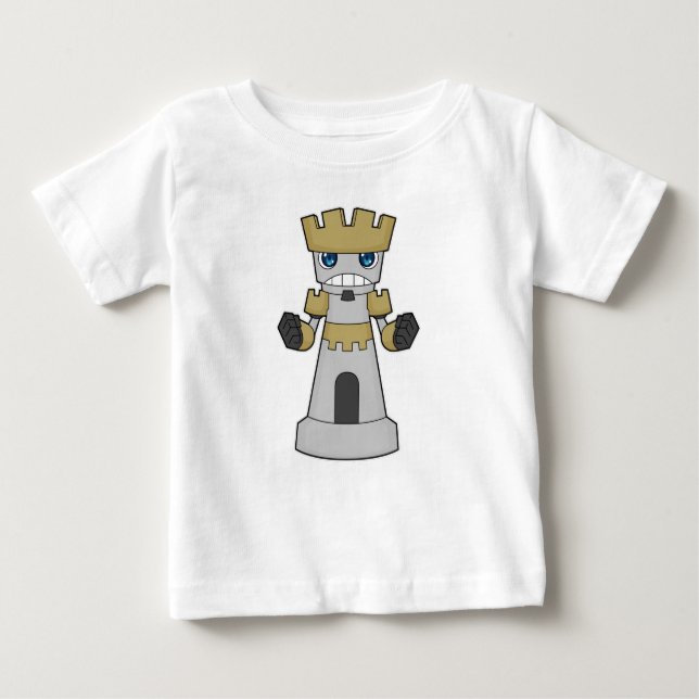 Schachstück Rook Schach Baby T-shirt (Vorderseite)