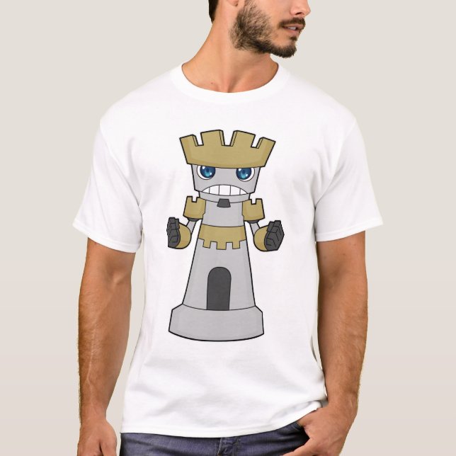 Schachstück Rook Schach T-Shirt (Vorderseite)