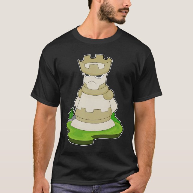 Schachstück Rook Schach T-Shirt (Vorderseite)