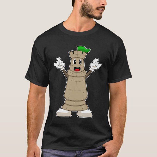 Schachstück Rook Schach T-Shirt (Vorderseite)