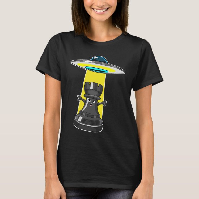 Schachstück Rook Spaceship Schach T-Shirt (Vorderseite)