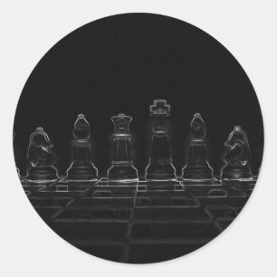 Schachstücke Runder Aufkleber