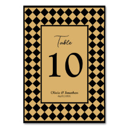 Schachte einfache moderne Black Gold Hochzeit Tischnummer