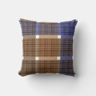 Schachte karierte tartan-braune violette Retrofarb Kissen