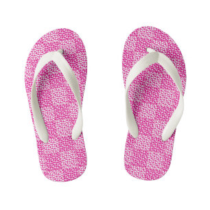 Schachte Liebe in Magenta und Weiß Kinderbadesandalen