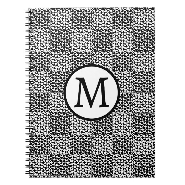 Schachte Liebe in Schwarz und Weiß Notizblock (Vorderseite)