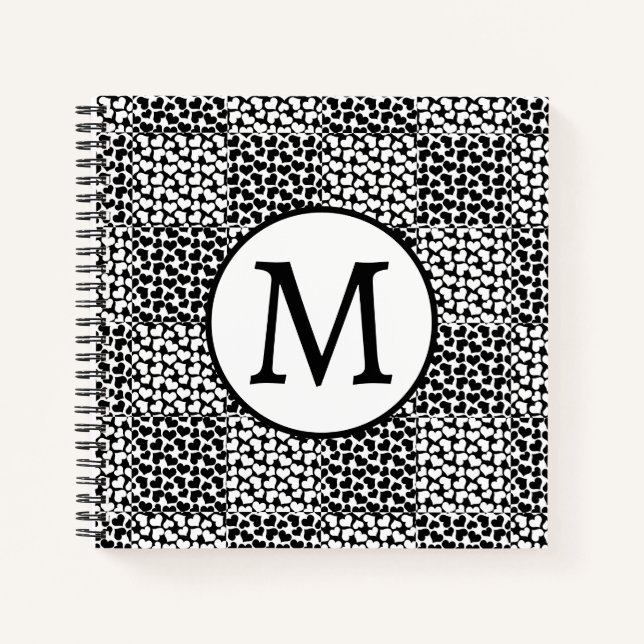 Schachte Liebe in Schwarz und Weiß Notizbuch (Vorderseite)