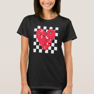 Schachte Liebe Valentine's Day Groovy Herz Couple T-Shirt