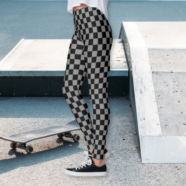 Schachte Schwarz-Grau-Leggings Leggings (Von Creator hochgeladen)