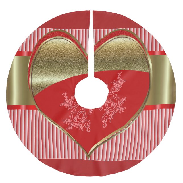 Schachtel aus dem Herz-Tree-Rock Polyester Weihnachtsbaumdecke (Vorderseite)