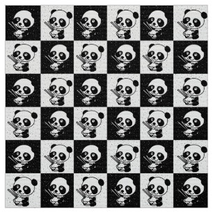 Schachtel aus schwarzem und weißem Panda Stoff