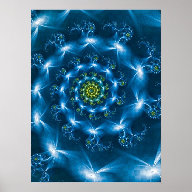 Schachtel-Blauer Spiral Poster (Vorne)