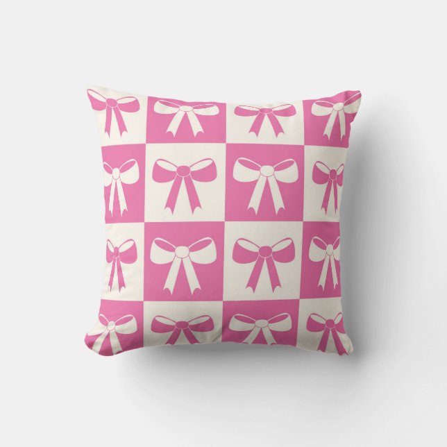 Schachtel Coquette Girly Pink Bows Kinderzimmer Kissen (Vorderseite)