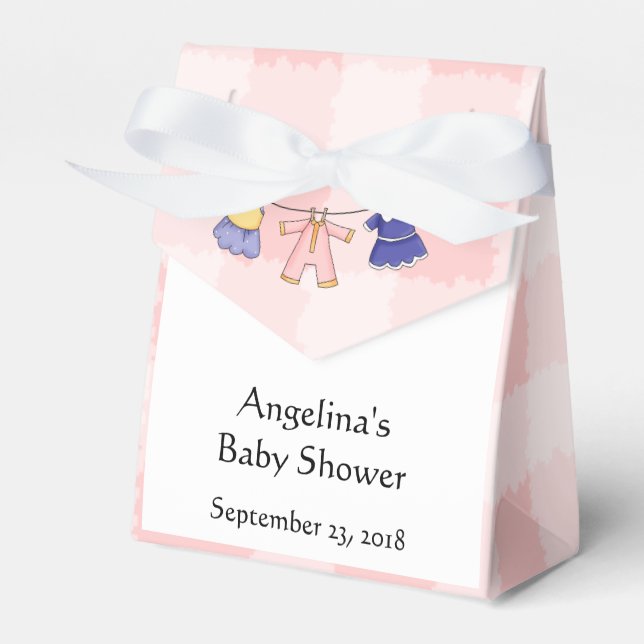 Schachtel für Pink und White Baby Dusche Geschenkschachtel (Vorderseite)