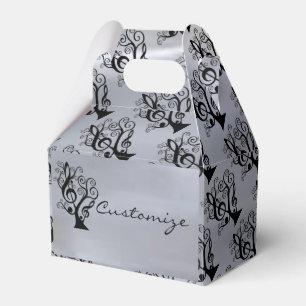 Schachtel für Schwarz-Silber-Musik-Treble-Clef-Tre Geschenkschachtel
